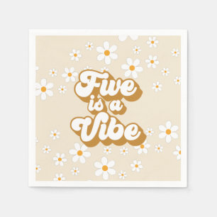 Groovy Five ist eine Stimmung Retro Gänseblümchen Serviette