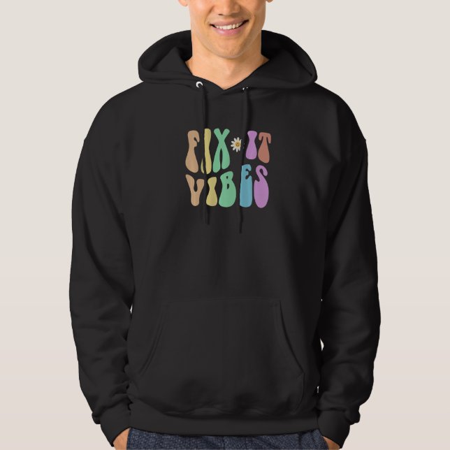 Groovy FIX IT VIBES Maintenance Ninja Technician R Hoodie (Vorderseite)