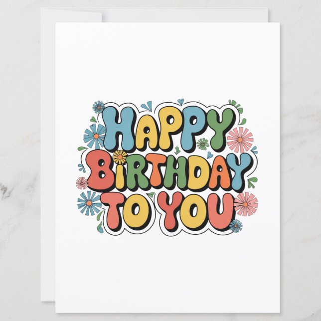 Groovy Floral Geburtstag (Vorderseite)