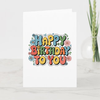 Groovy Floral Geburtstag Dankeskarte