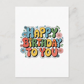 Groovy Floral Geburtstag Einladungspostkarte