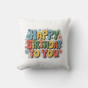 Groovy Floral Geburtstag Kissen