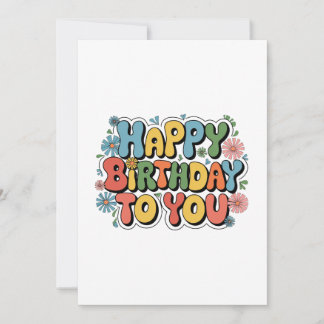 Groovy Floral Geburtstag Mitteilungskarte