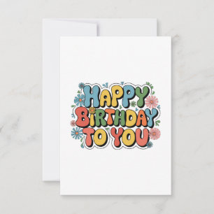 Groovy Floral Geburtstag RSVP Karte