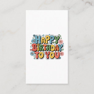 Groovy Floral Geburtstag Visitenkarte