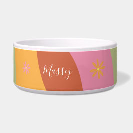 Groovy Floral Name Muster Napf