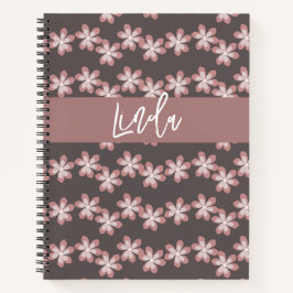Groovy Florals Mute Pink Name Journal Notizbuch
