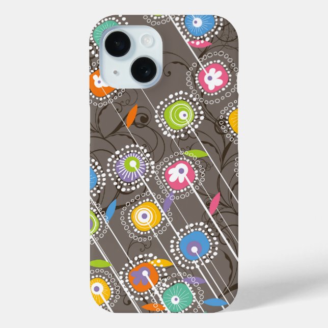 Groovy Flower Garden Farbenfrohe Whimsikäre Blumen Case-Mate iPhone Hülle (Rückseite)