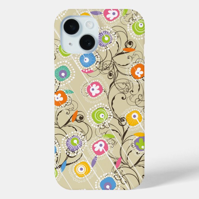 Groovy Flower Garden Farbenfrohe Whimsikäre Blumen Case-Mate iPhone Hülle (Rückseite)