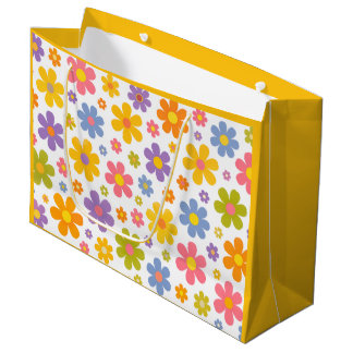 Groovy Flower Power (Gelb) Große Geschenktüte