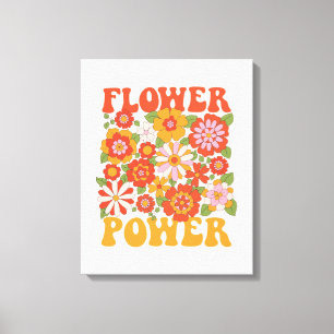 Groovy Flower Power Grafik Leinwanddruck
