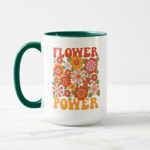 Groovy Flower Power Grafik Tasse