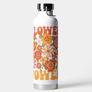 Groovy Flower Power Grafik Trinkflasche