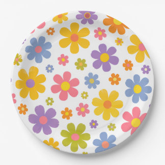 Groovy Flower Power Pappteller