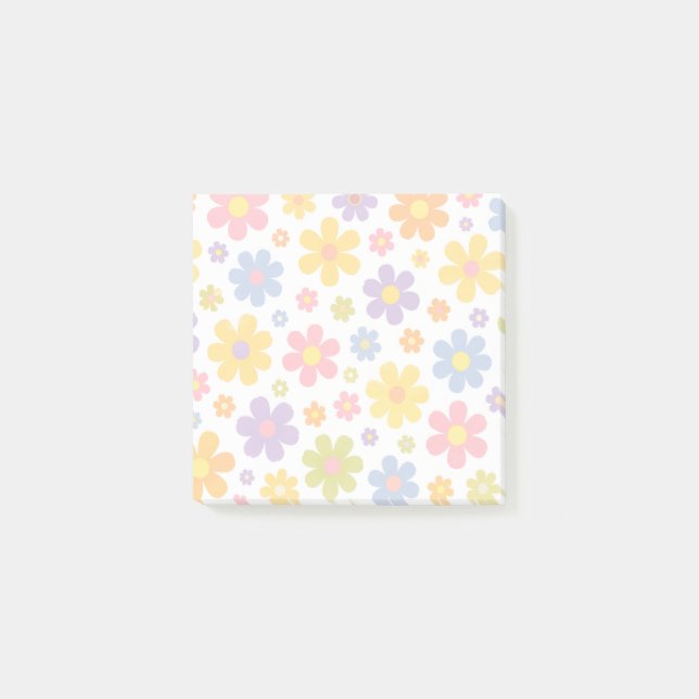 Groovy Flower Power Post-it Klebezettel (Vorderseite)