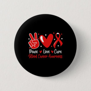 Groovy Frieden Liebe Heile Blutkrebs-Bewusstsein S Button