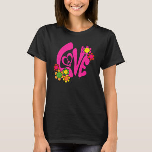 Groovy Friedenszeichen Liebe 60er 70er Retro Hippi T-Shirt