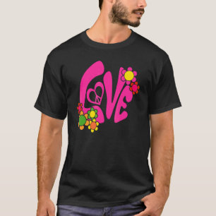 Groovy Friedenszeichen Liebe 60er 70er Retro Hippi T-Shirt