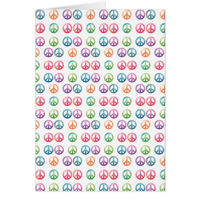 Groovy-Friedenszeichen Wasserfarben-Stil Hippie-Li (Vorne)