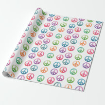 Groovy-Friedenszeichen Wasserfarben-Stil Hippie-Li