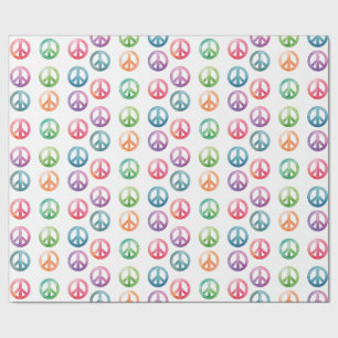 Groovy-Friedenszeichen Wasserfarben-Stil Hippie-Li Geschenkpapier