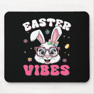 Groovy Frohe Ostern Süße Hase Kaninchen Gesicht Da Mousepad