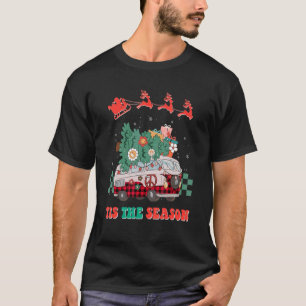 Groovy Frohe Weihnachten Hippie Tis The Season Xma T-Shirt