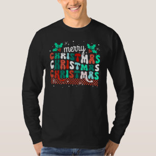 Groovy Frohe Weihnachten Light Pajamas Familie Xma T-Shirt