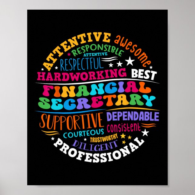 Groovy Front Desk Finanzsekretär Admin Würdigung Poster (Vorne)