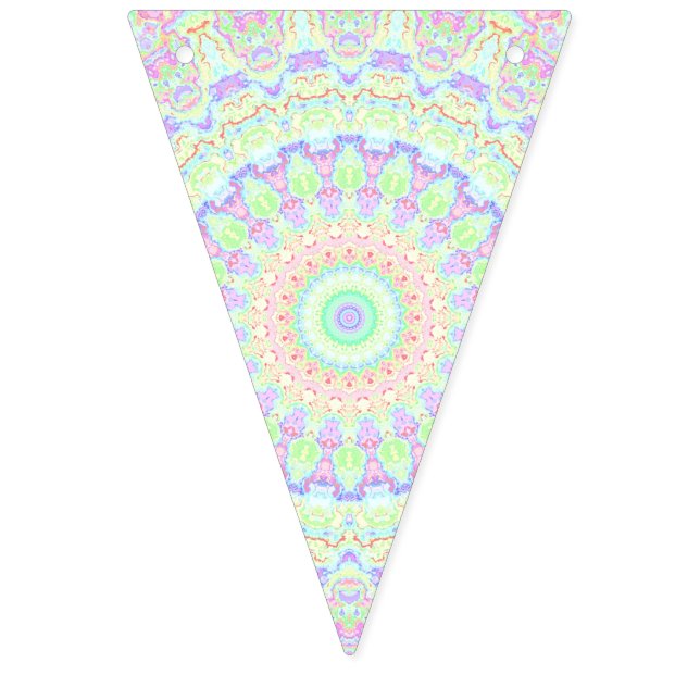 Groovy Funky Boho Hippie Rainbow Abstrakt Mandala Wimpelkette (Erste Fahne)