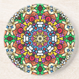 Groovy Funky Flower Power Coaster Getränkeuntersetzer