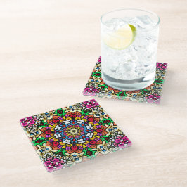 Groovy Funky Flower Power Coaster Glasuntersetzer