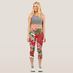 Groovy Funky Mod Retro Weihnachtsmuster Capri Leggings