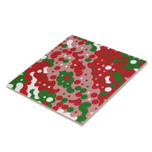 Groovy Funky Mod Retro Weihnachtsmuster Fliese