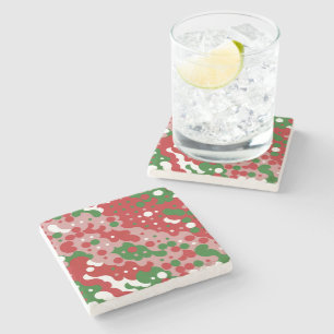 Groovy Funky Mod Retro Weihnachtsmuster Steinuntersetzer