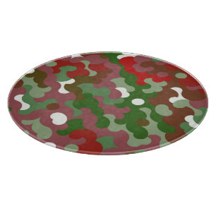 Groovy Funky Retro Boho Red und Green Christmas Schneidebrett