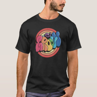 Groovy Funky Vintage Regenbogen Kreis T-Shirt