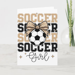 Groovy Fußball Mädchen Coquette Bogen Fußball Spor Karte