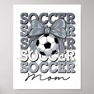 Groovy Fußball-Mama Mutter Kokette Schleife Fußbal Poster