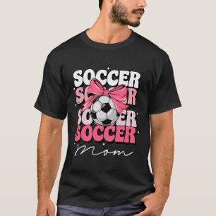 Groovy Fußball-Mama Mutter Kokette Schleife Fußbal T-Shirt