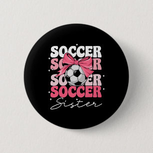 Groovy Fußball Schwester Coquette Schleife Fußball Button