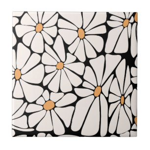 Groovy Gänseblümchen-Blume Boho Retro Fliese