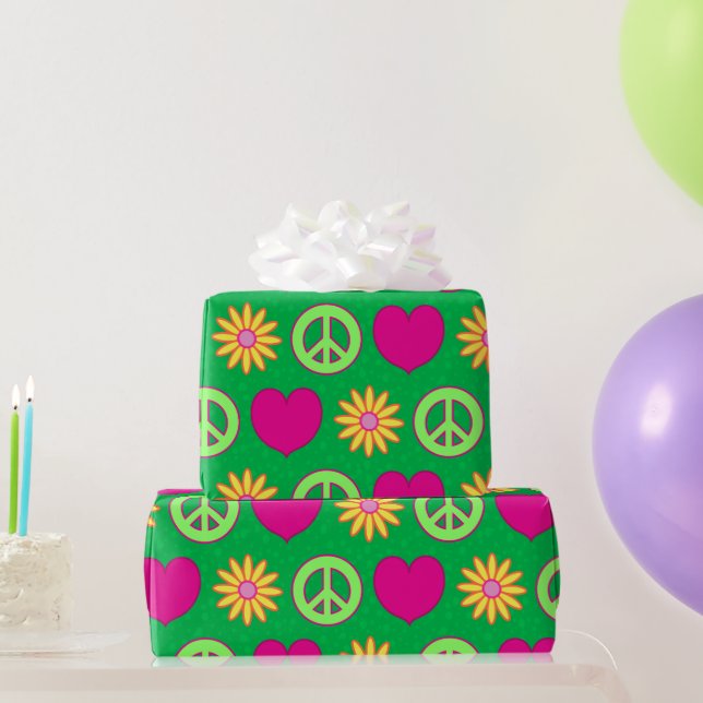 Groovy Gänseblümchen Geschenkpapier (Partygeschenke)