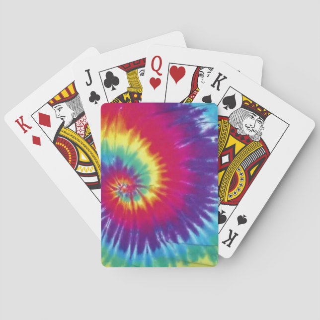 Groovy gefärbte Krawattehippie-Art-Spielkarten Spielkarten (Rückseite)