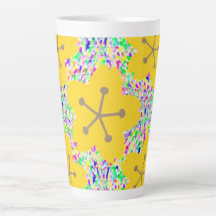 Groovy Gelbes Blumen Disco-Design Milchtasse