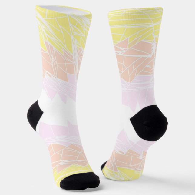Groovy Geometric Abstrakt Pangender Pride Flag Socken (Gewinkelt)