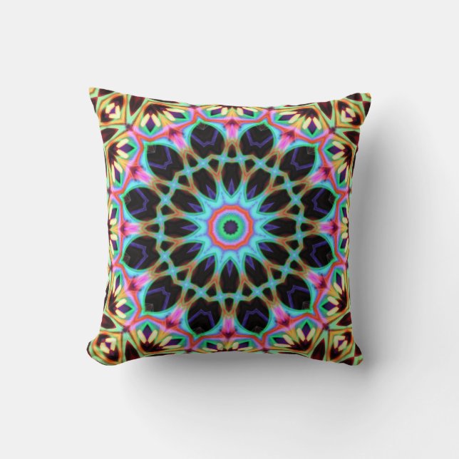 Groovy Geometric Floral Mandala Cushion Kissen (Vorderseite)