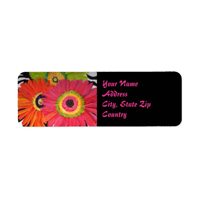 Groovy Gerbera Daisy Label (Vorne)