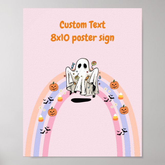 Groovy Ghost Halloween Geburtstag Benutzerdefinier Poster (Vorne)
