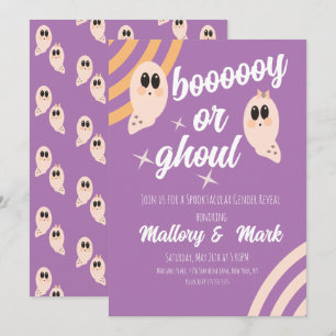 Groovy Ghost Retro Halloween Gender Reveal Einladung